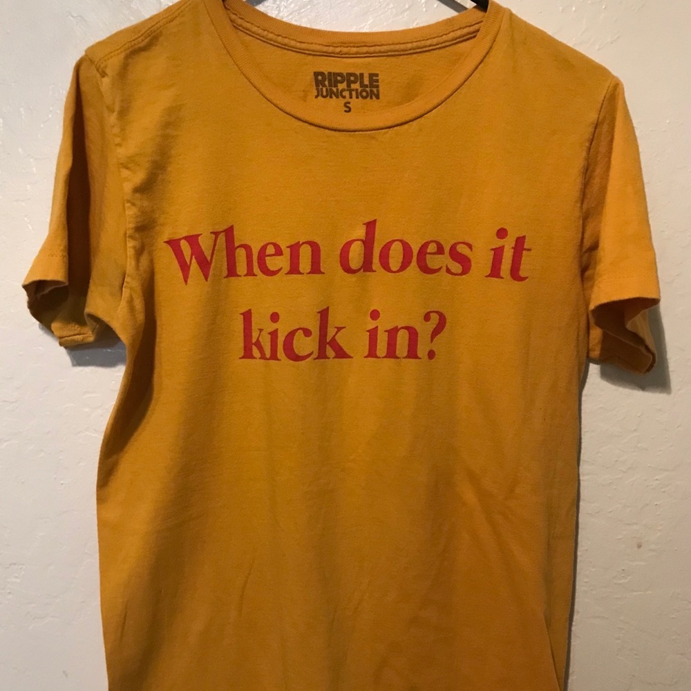 yellow graphic tee